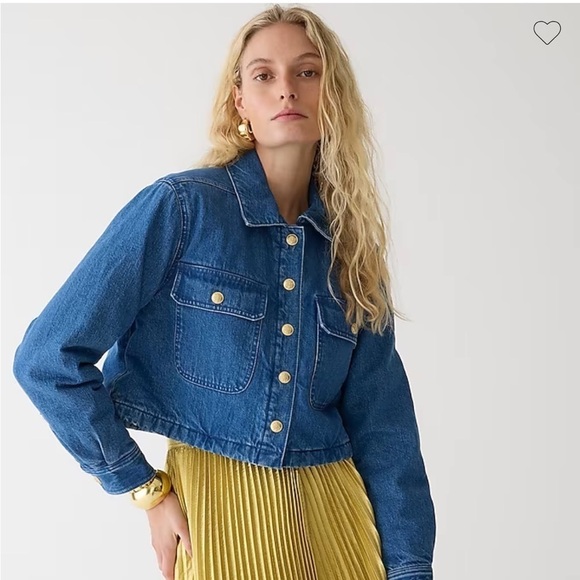J. Crew Jackets & Blazers - J. Crew Cropped Denim Puffer Jacket NWT
